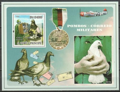 Poštovní známky Svatý Tomáš 2009 Vojenští holubi Mi# Block 703 Kat 10€