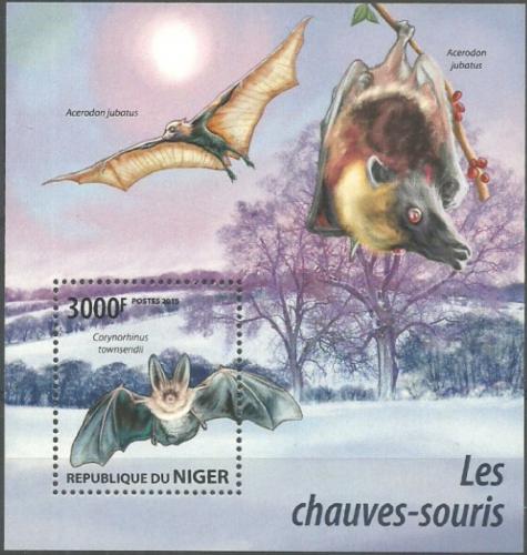 Poštovní známka Niger 2015 Netopýøi Mi# Block 438 Kat 12€