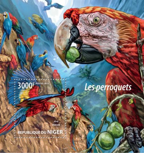 Poštovní známka Niger 2015 Papoušci Mi# Block 435 Kat 12€
