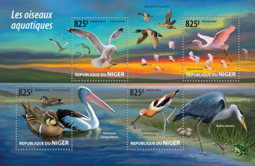 Poštovní známky Niger 2015 Vodní ptáci Mi# 3440-43 Kat 13€