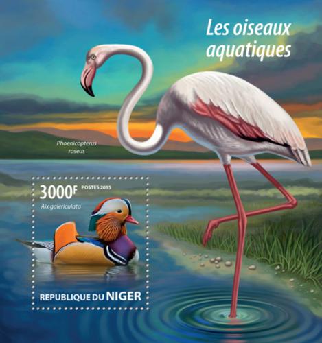 Poštovní známka Niger 2015 Vodní ptáci Mi# Block 432 Kat 12€