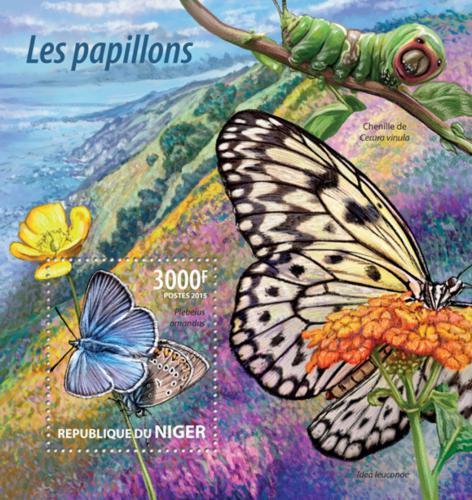 Poštovní známka Niger 2015 Motýli Mi# Block 424 Kat 12€