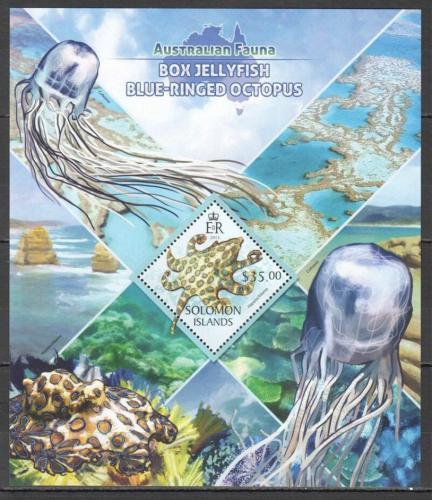 Poštovní známka Šalamounovy ostrovy 2013 Medúzy a chobotnice Mi# Block 168 Kat 12€