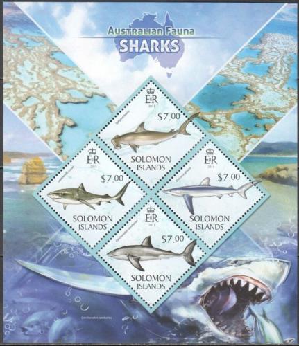 Poštovní známky Šalamounovy ostrovy 2013 Žraloci Mi# 1912-15 Kat 9.50€