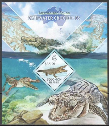 Poštovní známka Šalamounovy ostrovy 2013 Moøští krokodýli Mi# Block 171 Kat 12€