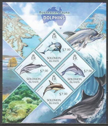 Poštovní známky Šalamounovy ostrovy 2013 Delfíni Mi# 1991-94 Kat 9.50€