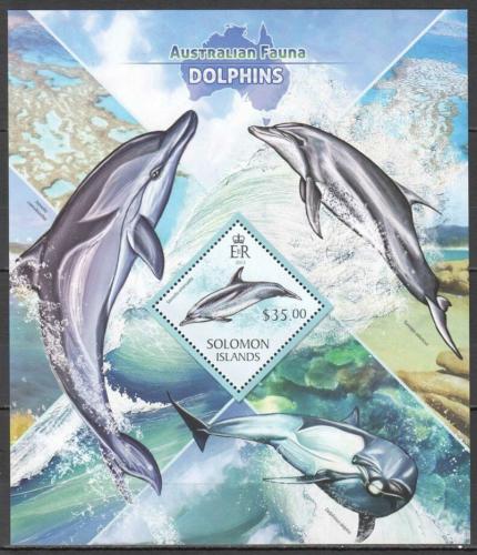 Poštovní známka Šalamounovy ostrovy 2013 Delfíni Mi# Block 185 Kat 12€