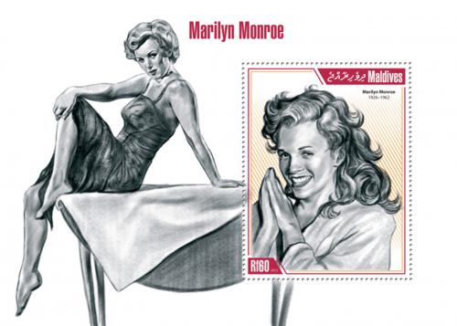 Poštovní známka Maledivy 2013 Marilyn Monroe Mi# Block 661 Kat 7.50€