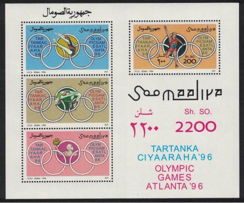 Poštovní známky Somálsko 1996 LOH Atlanta Mi# Block 38