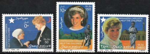 Poštovní známky Somálsko 1998 Princezna Diana TOP SET Mi# 670-72 Kat 17€