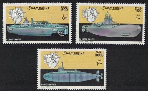 Poštovní známky Somálsko 2000 Ponorky Mi# 815-17 Kat 14€