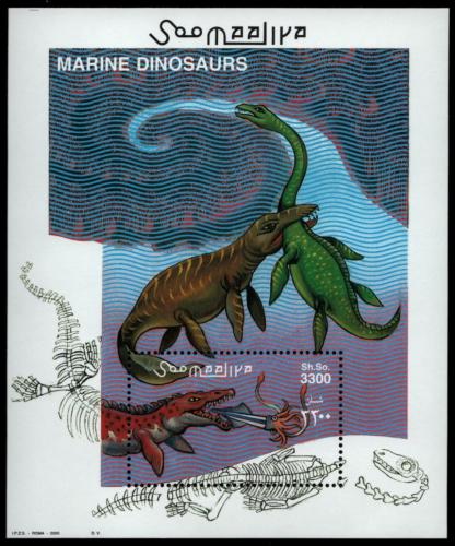 Poštovní známka Somálsko 2000 Moøští dinosauøi Mi# Block 71 Kat 15€