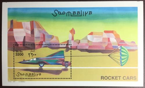 Poštovní známka Somálsko 2001 Raketová auta Mi# Block 75 Kat 14€