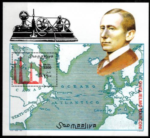 Poštovní známka Somálsko 2002 Guglielmo Marconi Mi# Block 89 Kat 14€