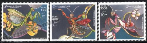 Poštovní známky Somálsko 2002 Kudlanka nábožná TOP SET Mi# 972-74 Kat 17€