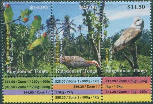 Poštovní známky Tonga 2014 Ptáci TOP SET Mi# 2006-08 Kat 73€