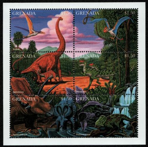 Poštovní známky Grenada 1997 Dinosauøi Mi# 3425-30 Kat 13€