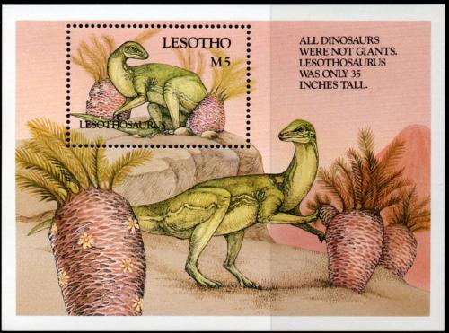 Poštovní známka Lesotho 1992 Lesothosaurus Mi# Block 90