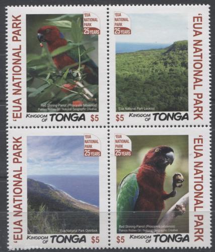 Poštovní známky Tonga 2017 Papoušek èervenolesklý, NP Eua Mi# 2146-49 Kat 26€