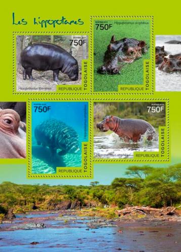Poštovní známky Togo 2014 Hroši Mi# 6141-44 Kat 12€