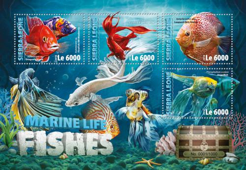 Poštovní známky Sierra Leone 2016 Akvarijní ryby Mi# 7013-16 Kat 11€
