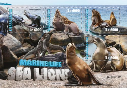 Poštovní známky Sierra Leone 2016 Lachtani Mi# 7083-86 Kat 11€ 