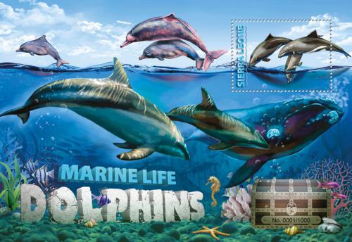 Poštovní známka Sierra Leone 2016 Delfíni Mi# Block 952 Kat 11€