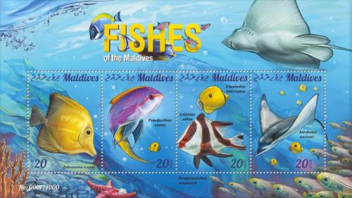 Poštovní známky Maledivy 2015 Ryby Mi# 6065-68 Kat 10€