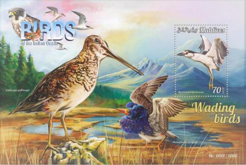 Poštovní známka Maledivy 2015 Stìhovaví ptáci Mi# Block 878 Kat 9€