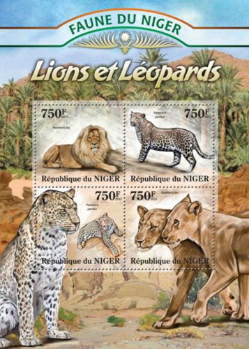 Poštovní známky Niger 2013 Lvi a levharti Mi# 2121-24 Kat 12€