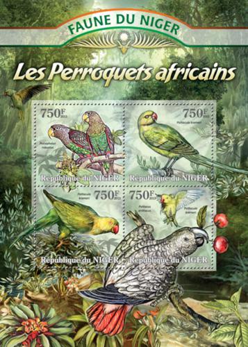 Poštovní známky Niger 2013 Papoušci Mi# 2071-74 Kat 12€