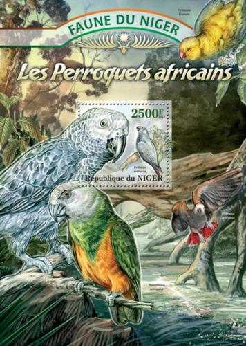 Poštovní známka Niger 2013 Papoušci Mi# Block 156 Kat 10€