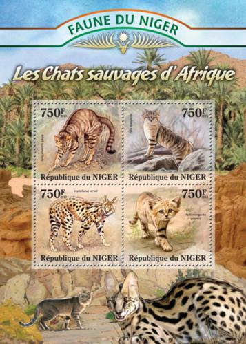 Poštovní známky Niger 2013 Divoké koèky Mi# 2117-20 Kat 12€