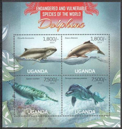 Poštovní známky Uganda 2013 Delfíni Mi# 3030-33 Kat 22€