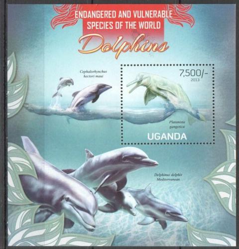 Poštovní známka Uganda 2013 Delfíni Mi# Block 419 Kat 9€