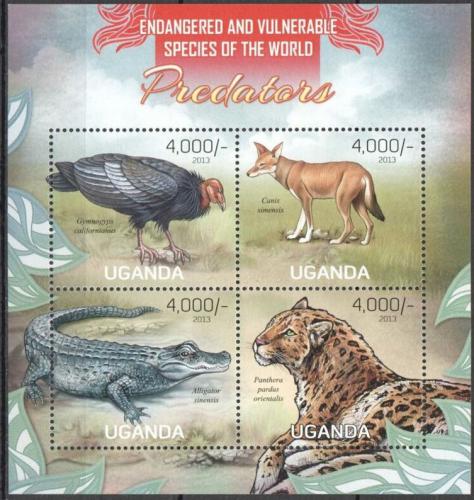 Poštovní známky Uganda 2013 Predátoøi Mi# 3035-38 Kat 19€