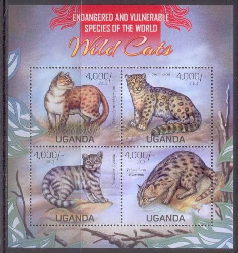 Poštovní známky Uganda 2013 Koèkovité šelmy Mi# 3045-48 Kat 19€