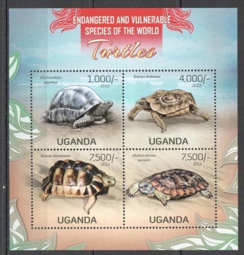 Poštovní známky Uganda 2013 Želvy Mi# 3005-08 Kat 24€
