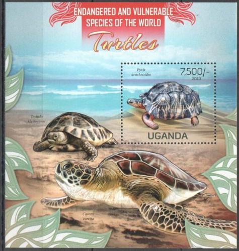 Poštovní známka Uganda 2013 Želvy Mi# Block 414 Kat 9€