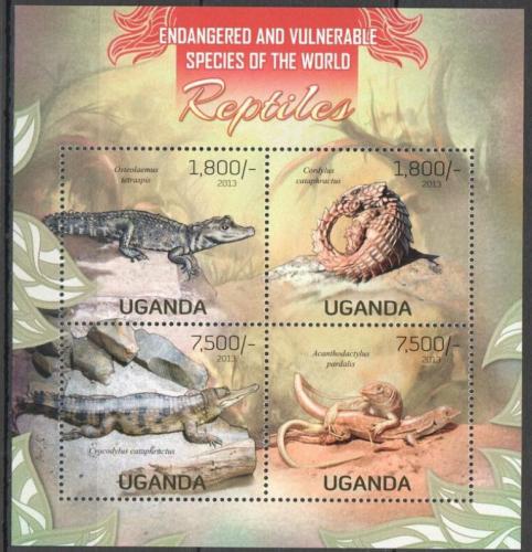 Poštovní známky Uganda 2013 Obojživelníci a plazi Mi# 3025-28 Kat 22€