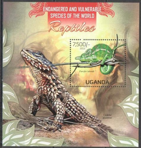 Poštovní známka Uganda 2013 Obojživelníci a plazi Mi# Block 418 Kat 9€