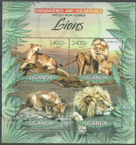 Poštovní známky Uganda 2012 Lvi Mi# 2979-82 Kat 13€