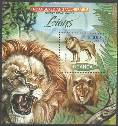 Poštovní známka Uganda 2012 Lvi Mi# Block 408 Kat 8€