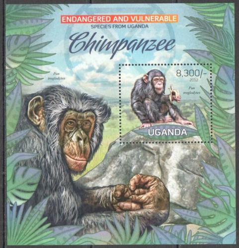 Poštovní známka Uganda 2012 Šimpanzi Mi# Block 412 Kat 8€