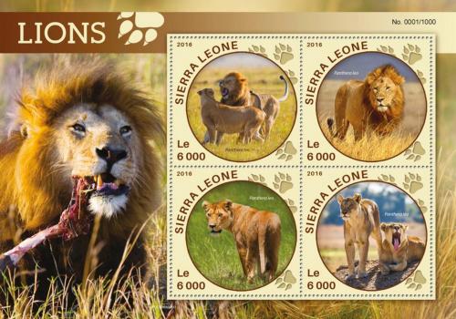 Poštovní známky Sierra Leone 2016 Lvi Mi# 6903-06 Kat 11€