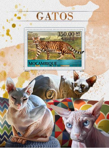 Poštovní známka Mosambik 2016 Koèky Mi# Block 1227 Kat 20€