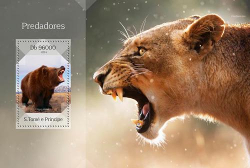Poštovní známka Svatý Tomáš 2014 Predátoøi Mi# Block 1004 Kat 10€