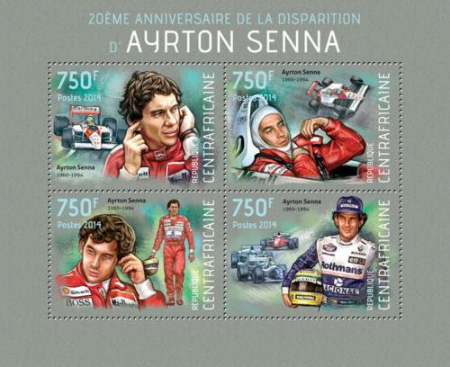 Potovn znmky SAR 2014 Formule 1, Ayrton Senna Mi# 4550-53 Kat 14 - zvtit obrzek