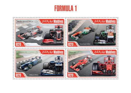 Poštovní známky Maledivy 2013 Formule 1 Mi# 5018-21 Kat 10€