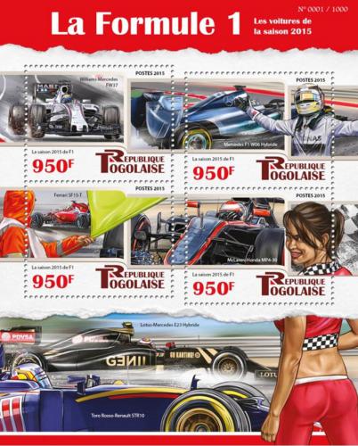 Poštovní známky Togo 2015 Formule 1 Mi# 7048-51 Kat 15€